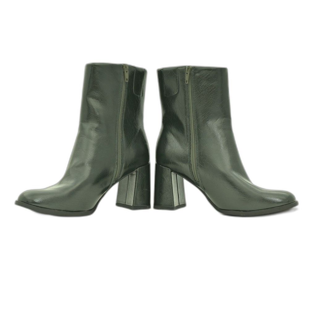 Womens Side Zipper Chunky Heel Fashion Boots Size 9.5